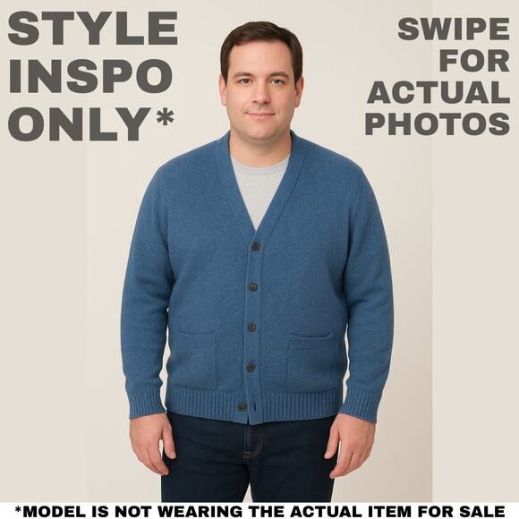 McGregor Royal Clan Blue Cardigan, Size L – Classic & Cozy Button Sweater [0087] - Picture 3 of 8